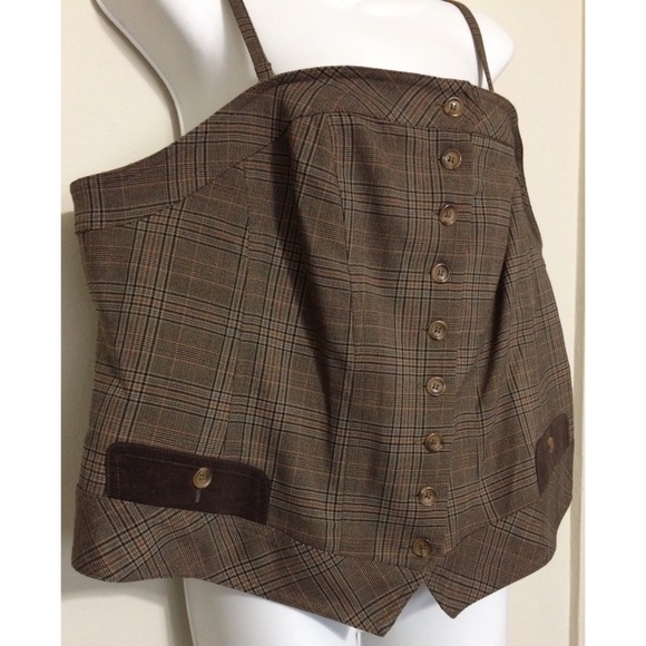 Plaid Corset Top with Removable Straps - Picture 3 of 7